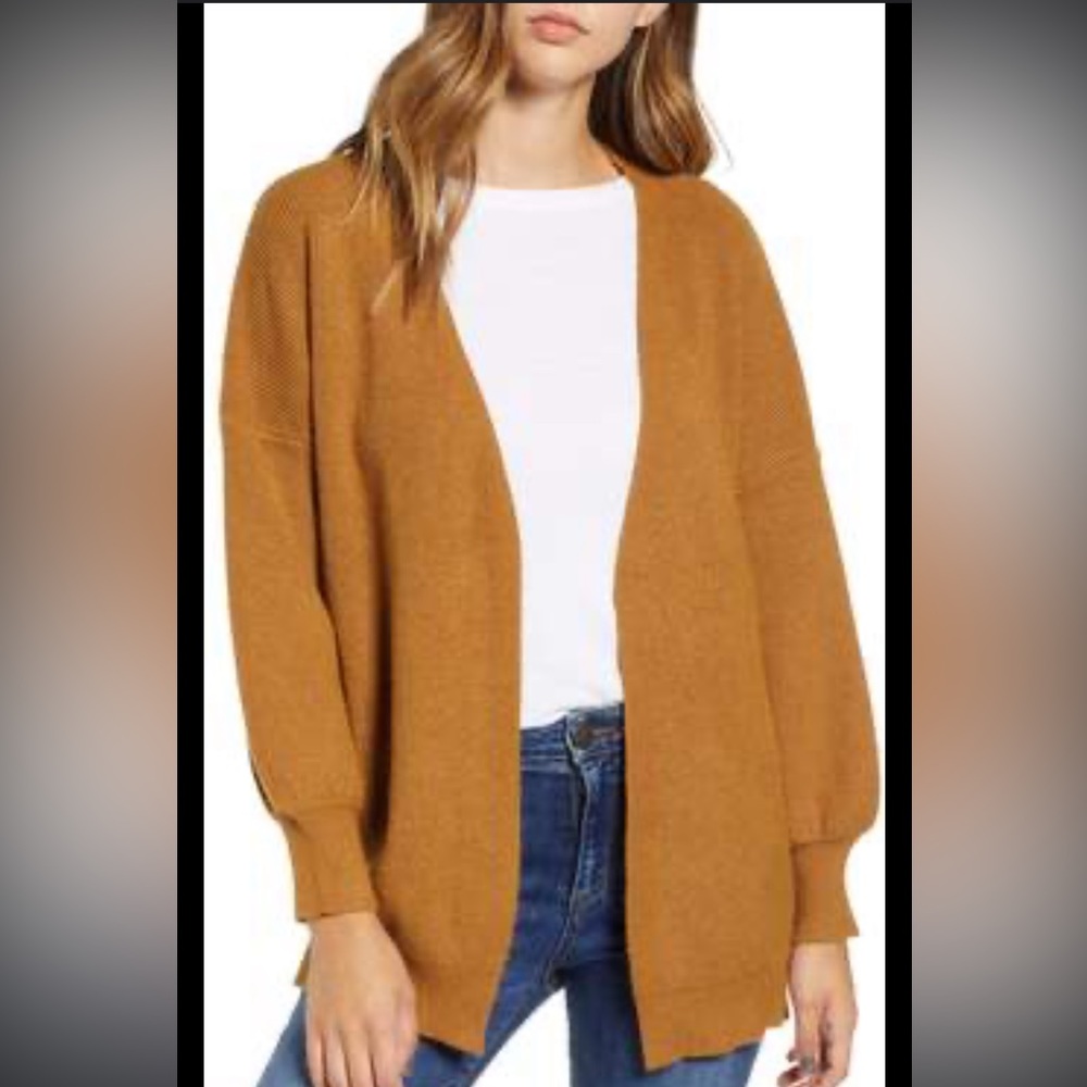 Dreamers Nordstrom chunky cardigan mustard size XS